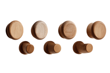 Collection of natural organic wooden ear plugs and gauges.