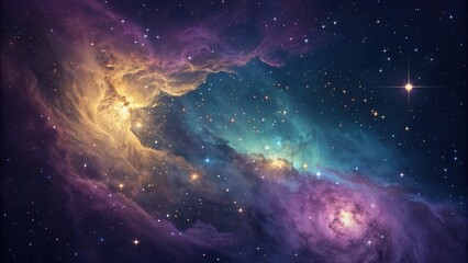 Cosmic nebula exploration outer space digital artwork celestial environment wide-angle view universe concepts