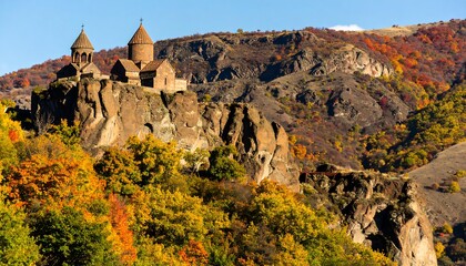 Autumnal mountain monastery (1)