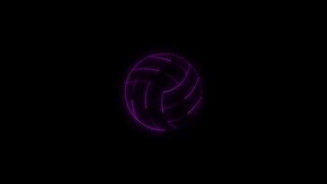Neon Volleyball Icon, Glowing Light for Sports, Gaming and Futuristic Design, Sport equipment. volleyball line icon 4k video motion design graphics for web, mobile and ui design.