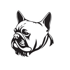 Black dog silhouette on white background. Bold black dog silhouette logo illustration. Dog vector design. 