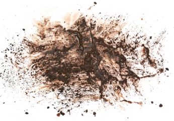 Wet mud, stains texture isolated on white, clipping path	