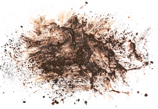 Wet mud, stains texture isolated on white, clipping path	