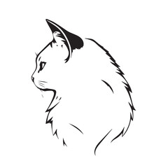 Cat head silhouette on white background. Black Cat logo design. Cat icon.