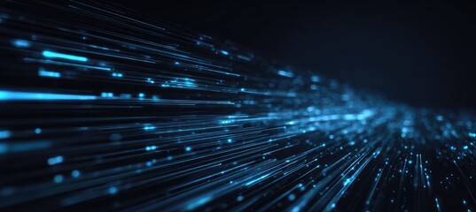 Abstract digital stream of glowing light trails