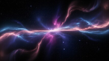 Cosmic Nebula in Deep Space with Vibrant Light and Clouds Galaxy Exploration