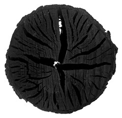 Natural wood charcoal isolated on a white background. Piece of natural black charcoal or hard wood...