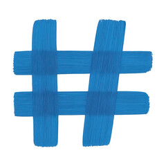 Obraz premium PNG Blue textured hashtag symbol