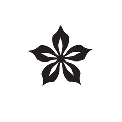 Flower silhouette on white background. Elegant black flower silhouette illustration for nature, decor, and design.