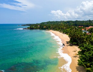 Fototapeta premium Aerial view of a tropical beach (4)