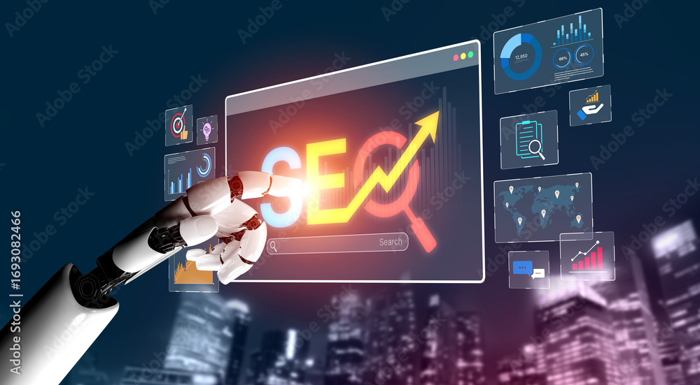Poster ai improves seo visibility using intelligent optimization tools, keyword analytics, and smart market