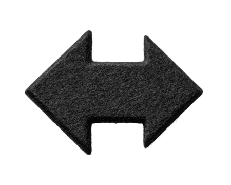 Dark, textured, double-headed arrow. 