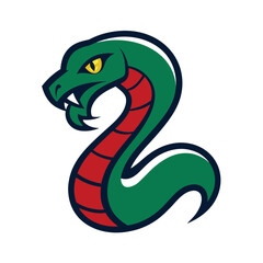 Fototapeta premium Vector Snake Mascot Design Isolated on White Background