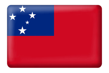 Samoan flag square button shape on transparent background. Flag, samoa, national, country, travel, language, education, print, design, digital, business, presentation, print, sticker, png, etc.