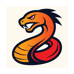 Fototapeta premium Cartoon Snake Mascot Logo with Curved Body Design