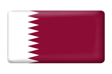 Qatari flag with square button shape on transparent background. Flag, travel, country, national, element, design, digital, web, ornament, business, presentation, education, language, etc. 