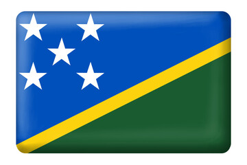 Solomon Islands flag square button shape on transparent background. Flag, travel, national, country, business, presentation, world, print, sticker, education, digital, design, etc.