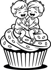 Abstract Black and White Geometric Design with Stripes and Shadow