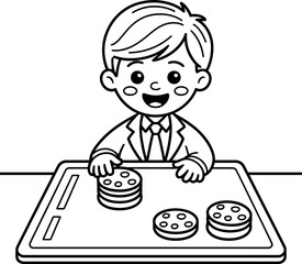 Abstract minimalist design with black lines on white background simple aesthetic