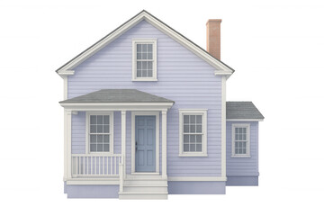 Obraz premium Purple suburban house with transparent background, perfect for architectural visualization or real estate marketing