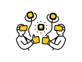 Digital Collaboration and Networking Team Vector