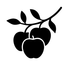 Vector art of apple branch vector illustration of a tree branch with three apples fruit harvest concept