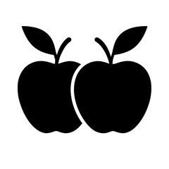 Vector art of two apples, representing healthy eating, fresh produce, and the simplicity of natures bounty in a minimalist design