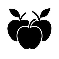 Vector art of three apples, symbolizing abundance, growth, and the interconnectedness of natures gifts in a clean, modern style