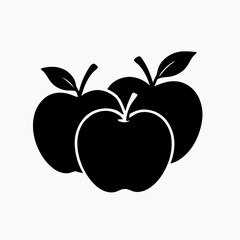 Vector art of three apples, a simple and elegant design for various purposes, such as food or nature related themes