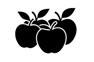 Vector art of three apples, a symbol of abundance, health, and deliciousness, perfect for a variety of culinary creations and snacks