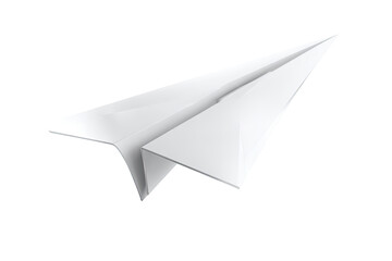 Simple white paper airplane, angled flight
