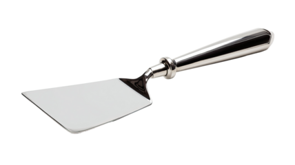 Polished metal serving spatula with a classic handle