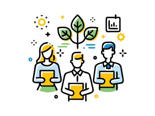 Sustainable Business Innovation Team Vector