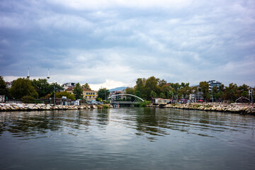 Harbor entrance and footbridge in Yalova