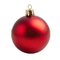 Decorative Christmas Ornament Ball with Glitter Isolated on Transparent Background