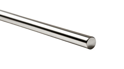 High-polish, cylindrical metal rod.  Smooth, reflective surface.  Rounded ends.  Industrial grade