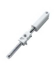White adjustable support arm with metallic components