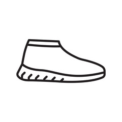 waterproof shoe covers black line icon. Vector isolated element
