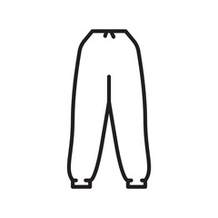 rain pants black line icon. Vector isolated element