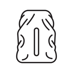 waterproof backpack cover black line icon. Vector isolated element