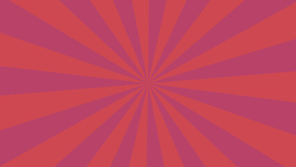 Vibrant retro sunburst pattern with warm pink and coral stripes radiating from the center.
