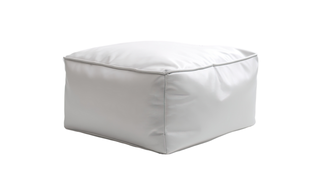 White square pouf, perspective view