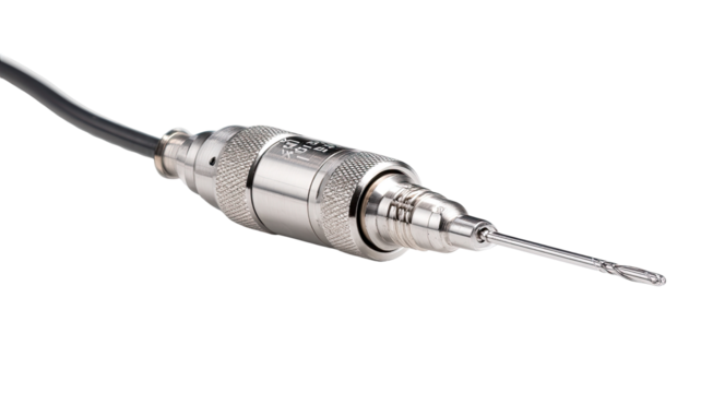 Precision metal probe with cable