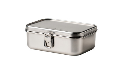 Rectangular stainless steel lunchbox with latch