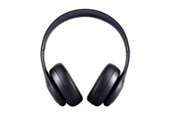 Dark-colored over-ear headphones, top-down view