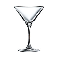 Empty martini glass, clear glass, stemmed drinkware