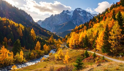 Autumnal mountain valley