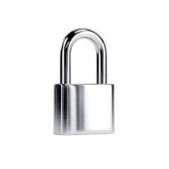 A polished, metallic padlock