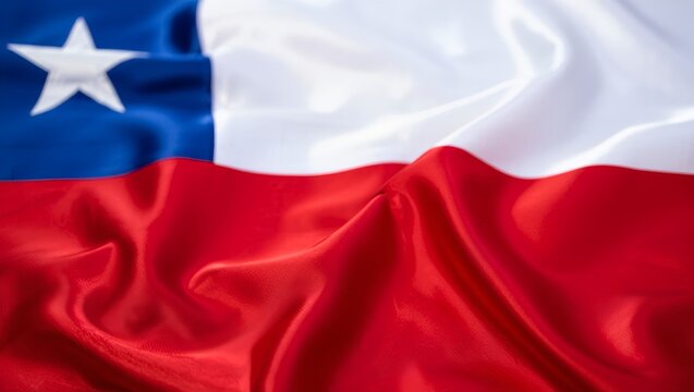 waving flag of Chile - Powered by Adobe