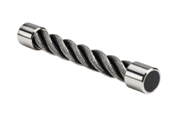 Twisted metal cable with end caps